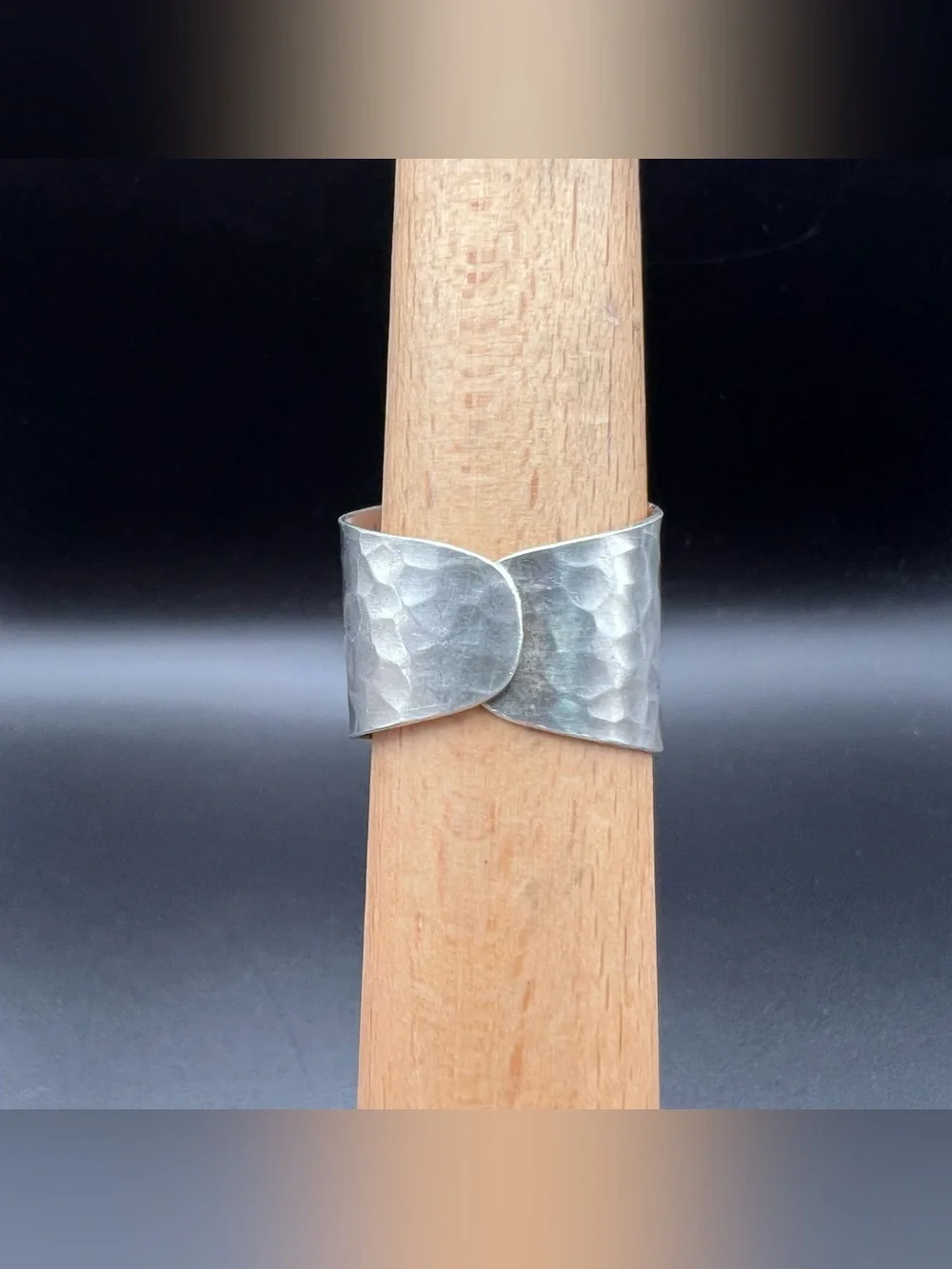 Sterling Silver Hammered Cigar Band Ring